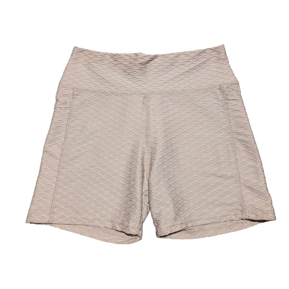 Bella Movement Shorts Womens M Pink Honeycomb Textured High Waist Biker Athletic